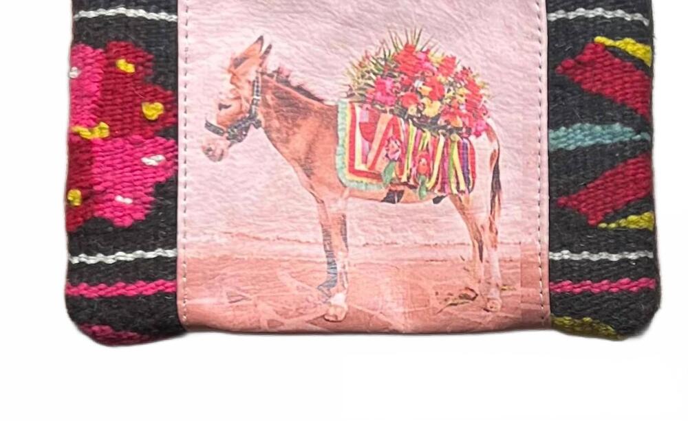 NEW TOTEM SALVAGED women's donkey totem mini pouch in pink